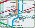 Carte simplifie du rseau mtro-tram-trolley sur Lyon